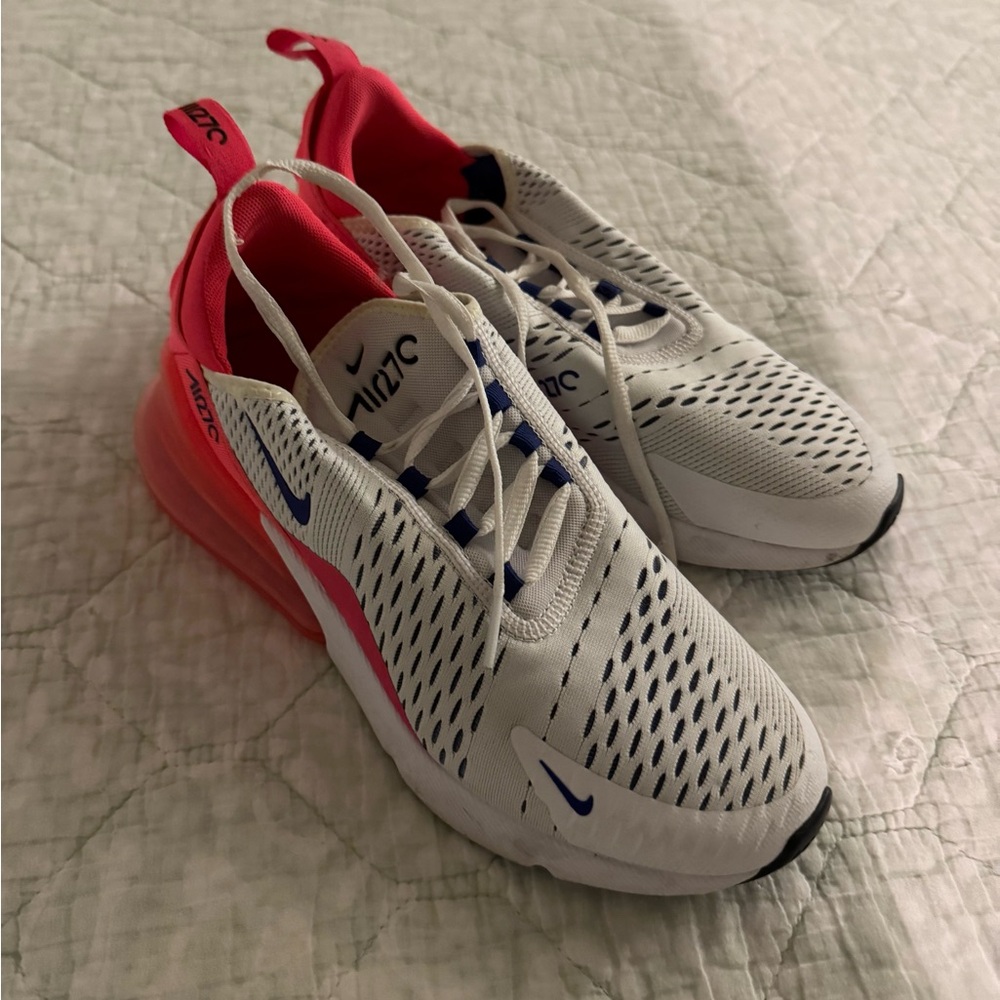 Nike Air Max 270 White and Pink Sneakers